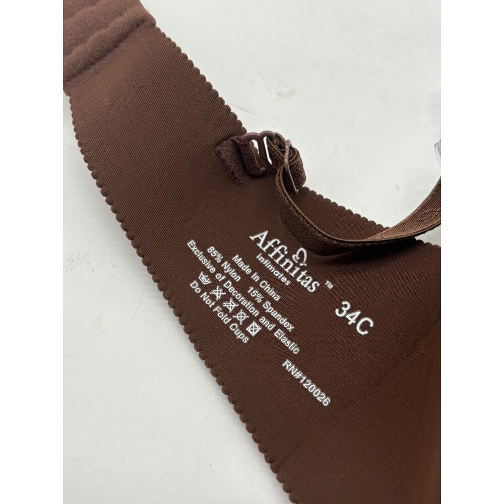 Affinitas Intimates Set of 2 Removable Straps Push-up bras, 34C, striped/brown - Picture 8 of 16
